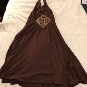 Cute brown and tan mini dress